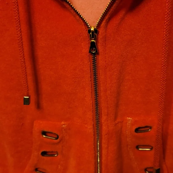 Boston Proper short sleeve hooded sport jacket. Size XS,  Coral (orange tint) - Picture 3 of 9